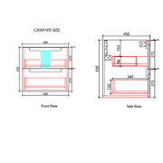 Aulic Neva Finger Pull Cabinet 600MM