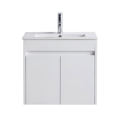 Naga 600mm, Wall Hung, PVC Vanity, 1TH Inc. Ceramic Basin