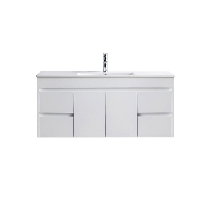 Naga 1200mm Wall Hung PVC Vanity 1TH Inc. Ceramic Basin