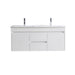 Naga 1200mm Wall Hung PVC Vanity Double Basin 1TH Inc. Ceramic Basin