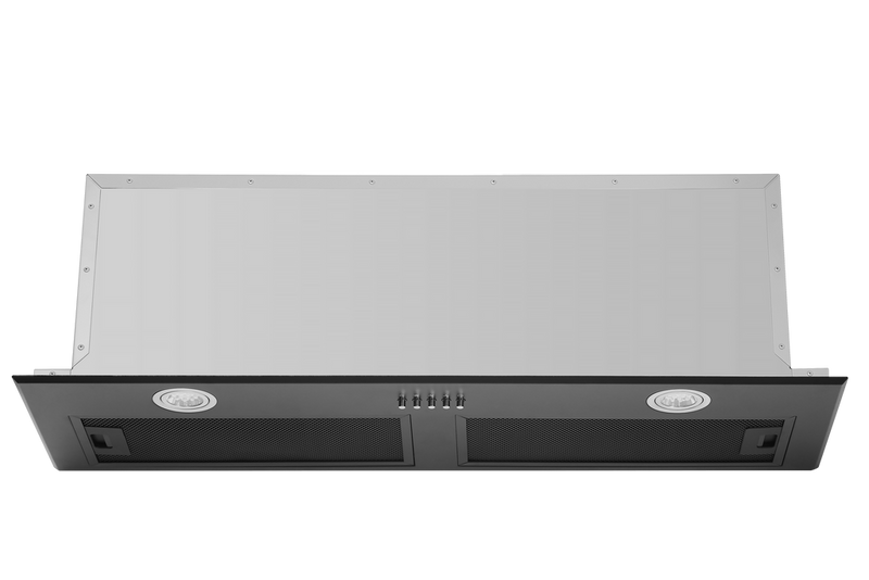 Dilusso Appliances 900mm Black Undermount Concealed Hood 800m3/hr LED lights