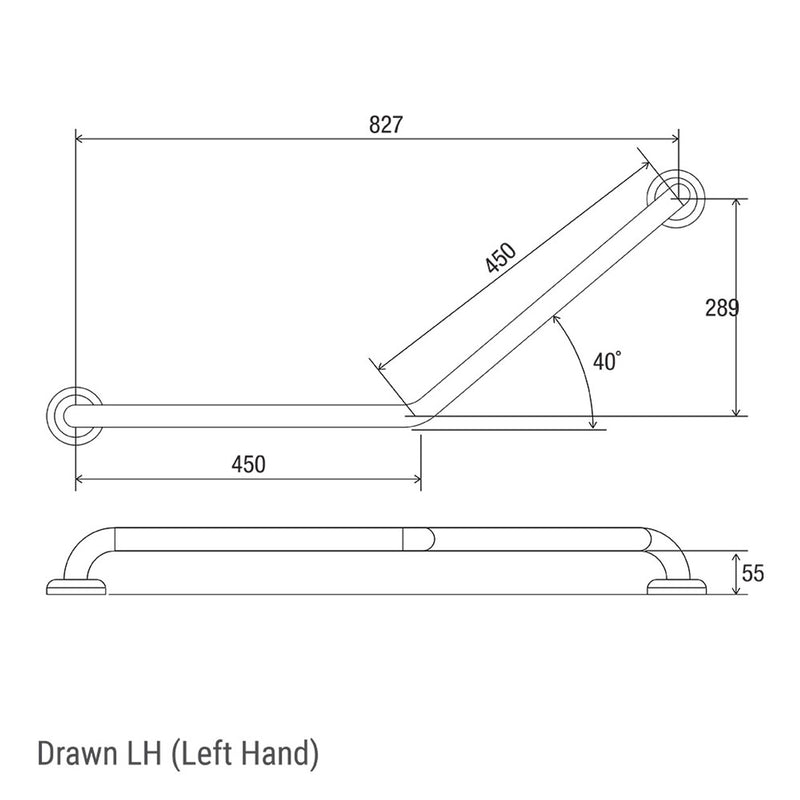Conserv Clam® Flange 40° Accessible Grab Rail 450mm x 450mm