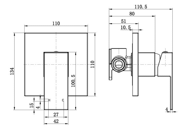 Modern National Chao Mini Shower Mixer