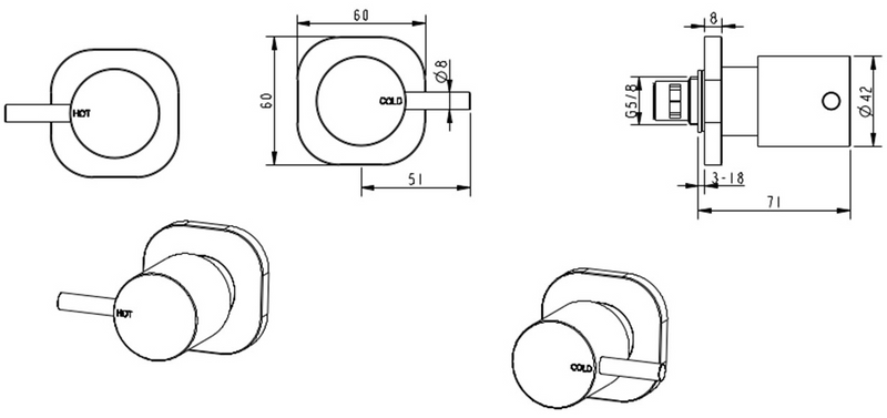 Millennium Cioso SQ Wall Top Assemblies