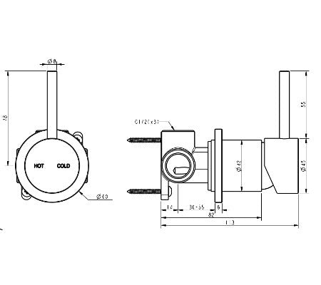 Millennium Cioso Shower Mixer Pin Up