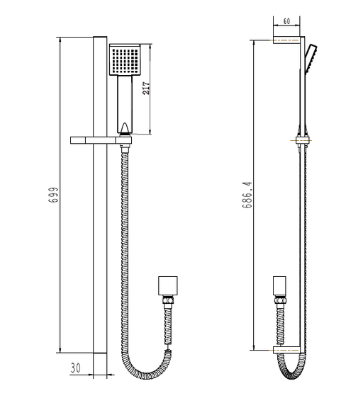 MODERN NATIONAL Chao Shower on Rail Elbow Inlet