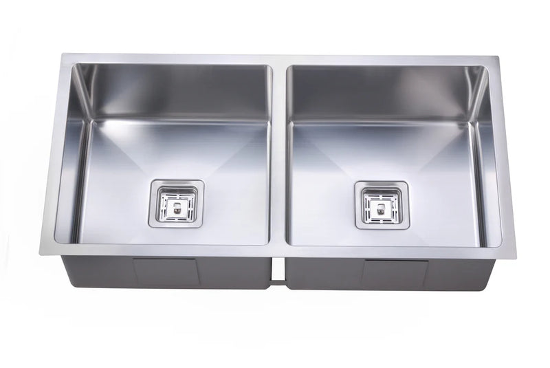 Suprema Double Square Bowl Sink with Square Waste
