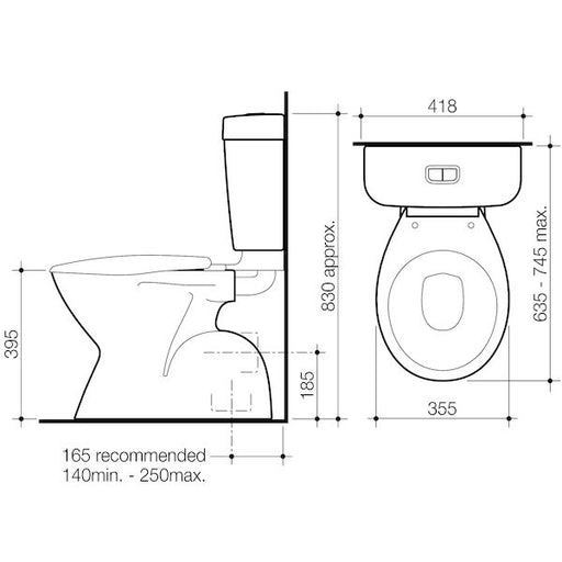 Caroma Aire Concorde Connector Bottom Inlet S Trap Suite