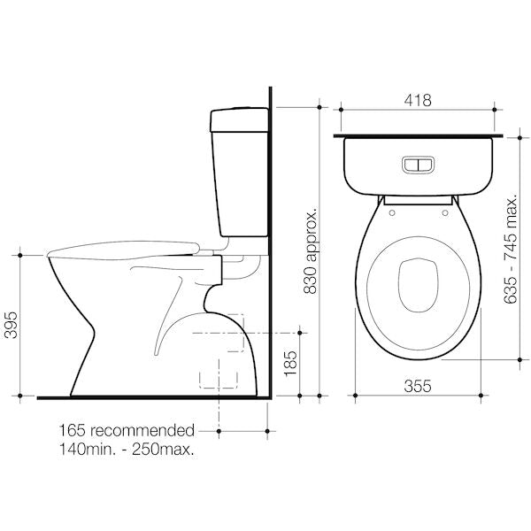 Caroma Aire Concorde Connector Bottom Inlet S Trap Suite