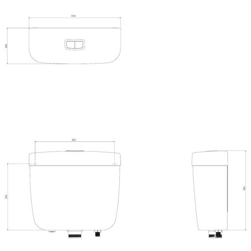 Caroma Aire 4.5/3L Cistern & Seat