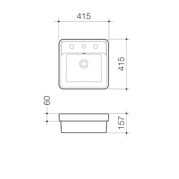 Caroma Carboni II Inset Basin 3TH