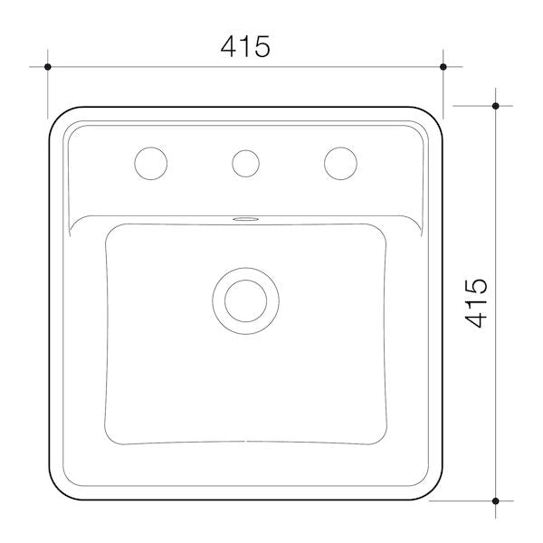 Caroma Carboni II Semi Recessed Basin - White 1TH