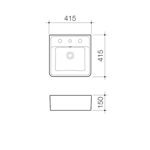 Caroma Carboni II Wall Basin 1TH