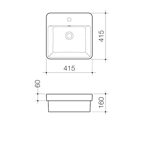 Caroma Carboni Seamless Inset Vanity Basin 1TH OF