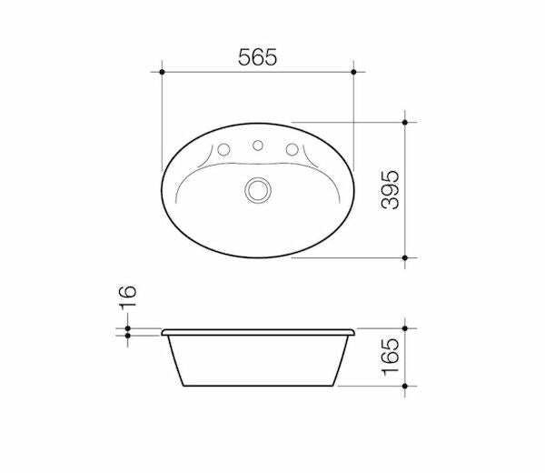 Caroma Centro Vanity Basin 3TH