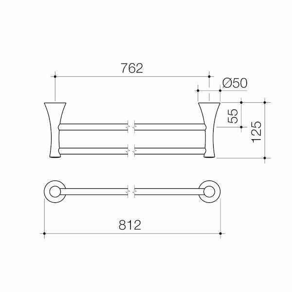 Caroma Elegance Double Towel Rail