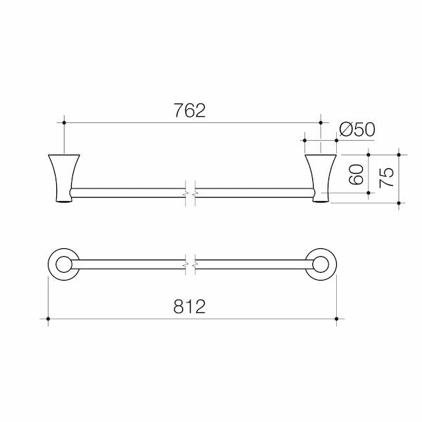 Caroma Elegance Single Towel Rail