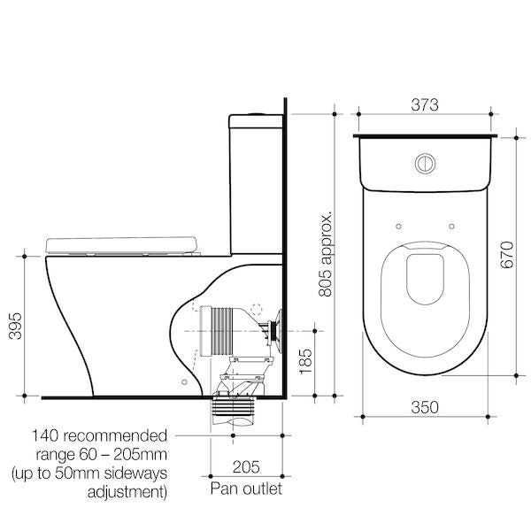 Caroma Luna Cleanflush® Wall Faced 4S BI Suite