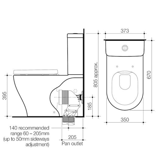 Caroma Luna Cleanflush® Wall Faced 4S BE Suite
