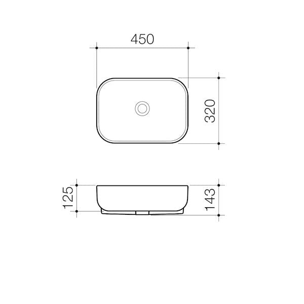 Caroma Luna Semi Recessed Basin - 0TH