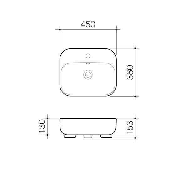 Caroma Luna Semi Recessed Basin 0TH