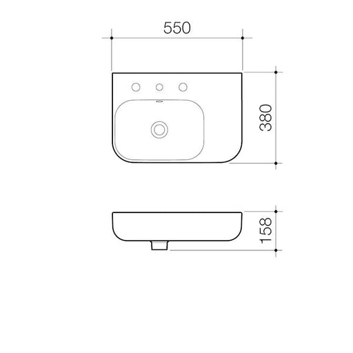 Caroma Luna Shelf Wall Basin 0TH