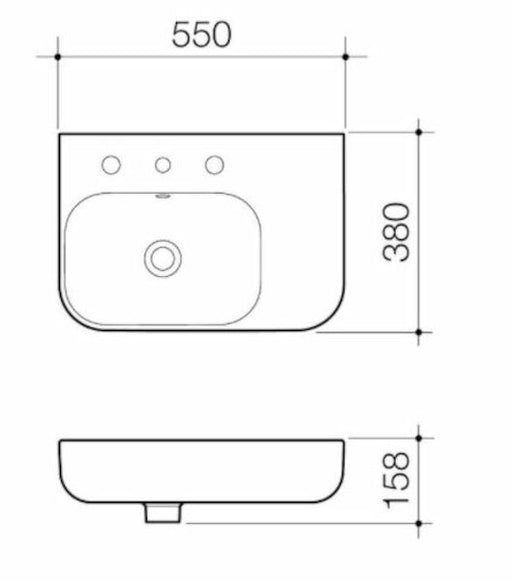 Caroma Luna Shelf Wall Basin 1TH