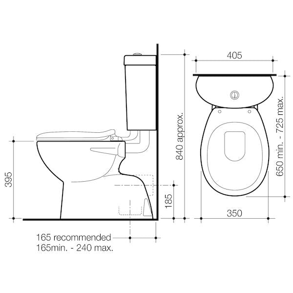 Caroma Profile 4 Trident Connector Bottom Inlet S Trap Suite
