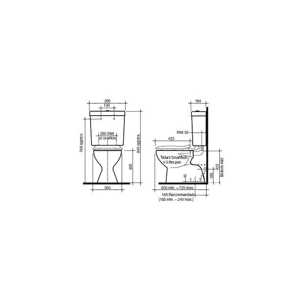 Caroma Profile Connector Bottom Inlet Cistern