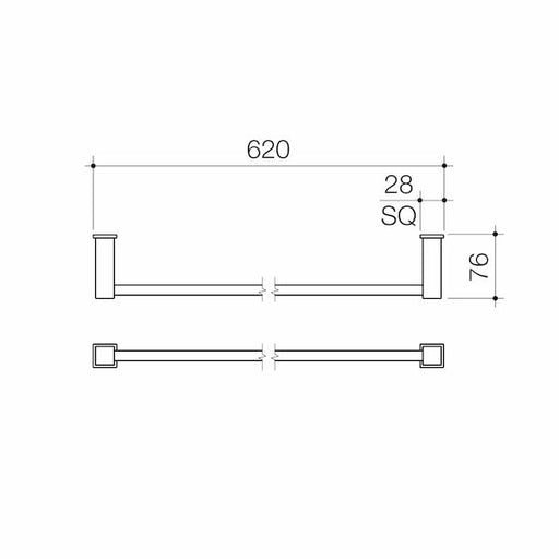Caroma Quatro Single Towel Rail - 620mm