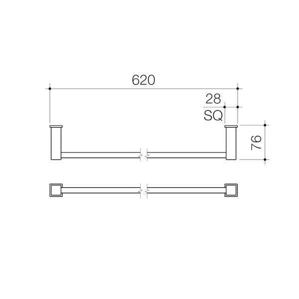 Caroma Quatro Single Towel Rail - 620mm