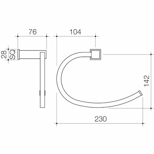 Caroma Quatro Towel Ring