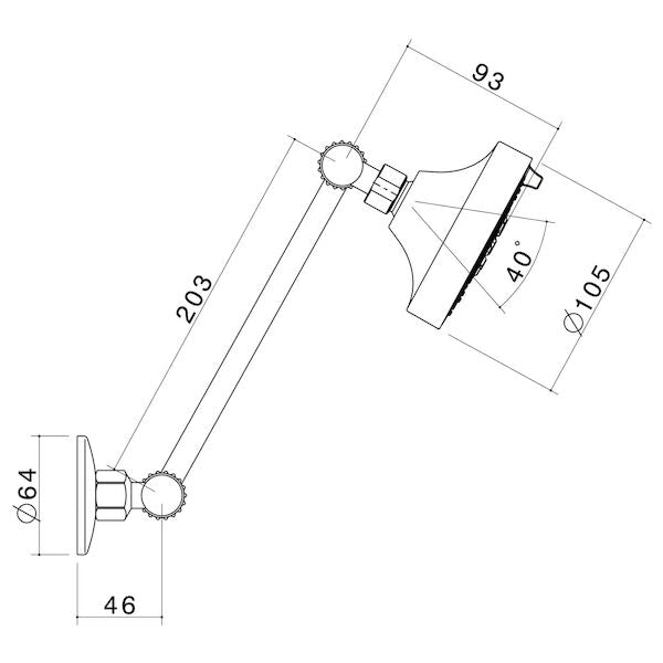 Caroma Series A Adjustable Wall Shower