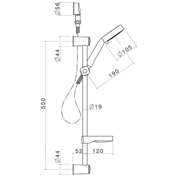 Caroma Tasman II Rail Shower