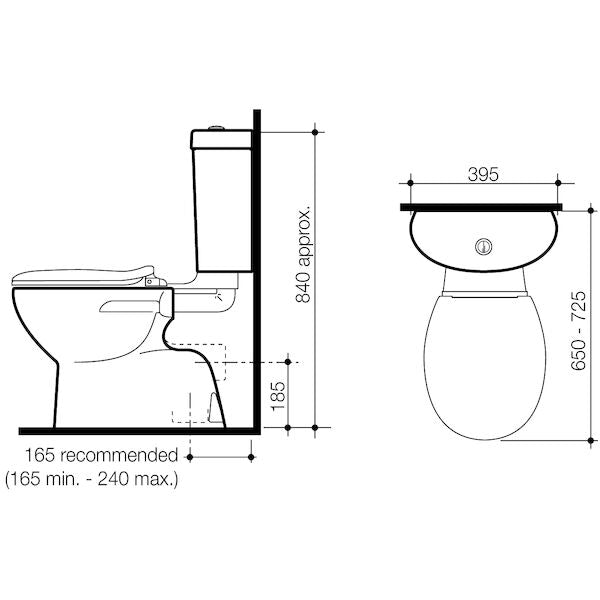 Caroma Tempo Connector Toilet Suite S Trap