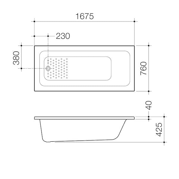 Caroma Vivas 1675 Island Bath (without anti-slip)