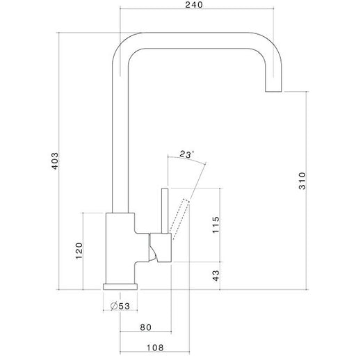 Caroma Compass Alfresco 316 Stainless Steel Sink Mixer - Lead Free
