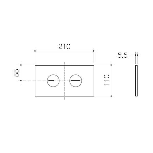 Caroma Invisi Series II® Round Dual Flush Plate & Buttons (Plastic) Black