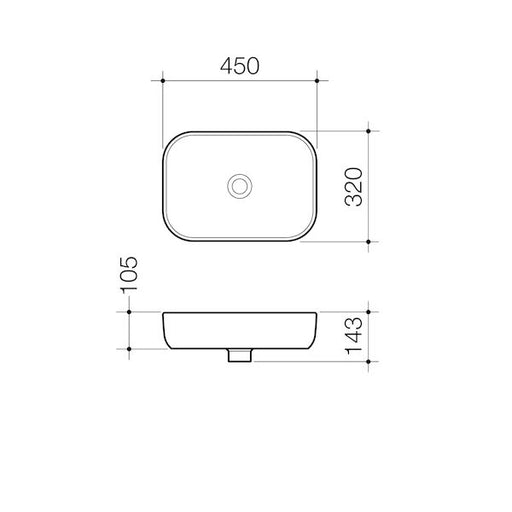 Caroma Luna Above Counter Basin - 0TH