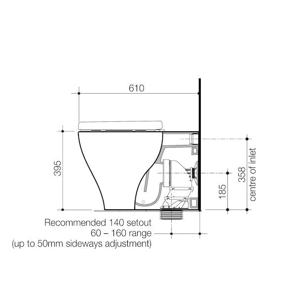 Caroma Luna Cleanflush® Wall Faced Back Inlet Pan