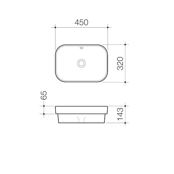 Caroma Luna Inset Basin (without tap landing)
