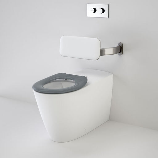Caroma Care 800 Cleanflush® Invisi Series II® Wall Faced Suite with Backrest and Caravelle Care Single Flap Seat - Anthracite Grey (with GermGard®)