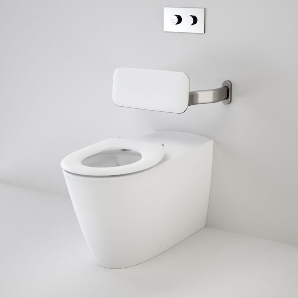 Caroma Care 800 Cleanflush® Invisi Series II® Wall Faced Suite with Backrest and Caravelle Care Single Flap Seat