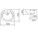 Caroma Concorde 500 Semi Recessed Basin - 3TH