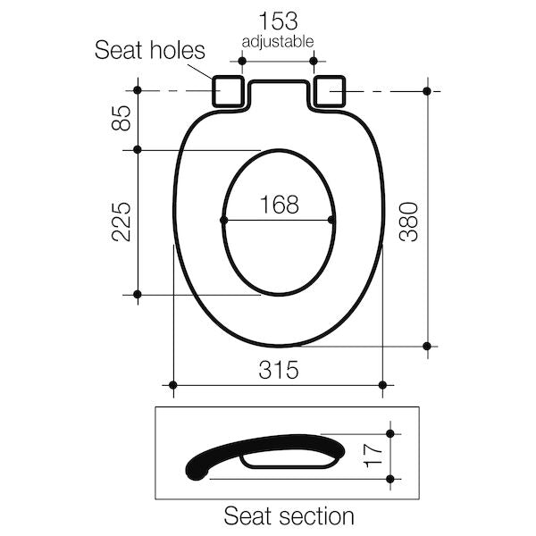 Caroma Junior Toilet Seat with GermGard® - Black