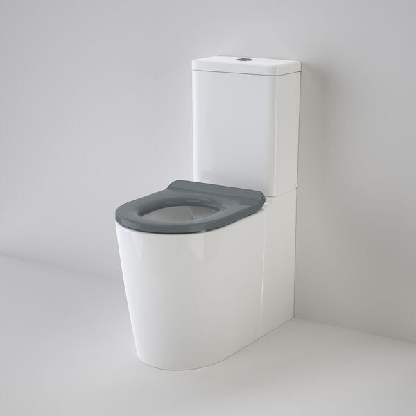 Caroma Liano Cleanflush® Easy Height Wall Faced Suite with Liano Care Single Flap Seat - Anthracite Grey (with GermGard®)