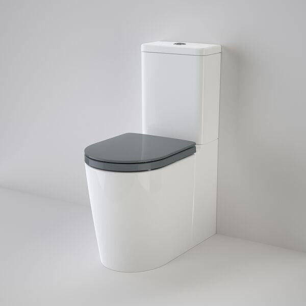 Caroma Liano Cleanflush® Easy Height Wall Faced Suite with Liano Double Flap Seat - Anthracite Grey (with GermGard®)