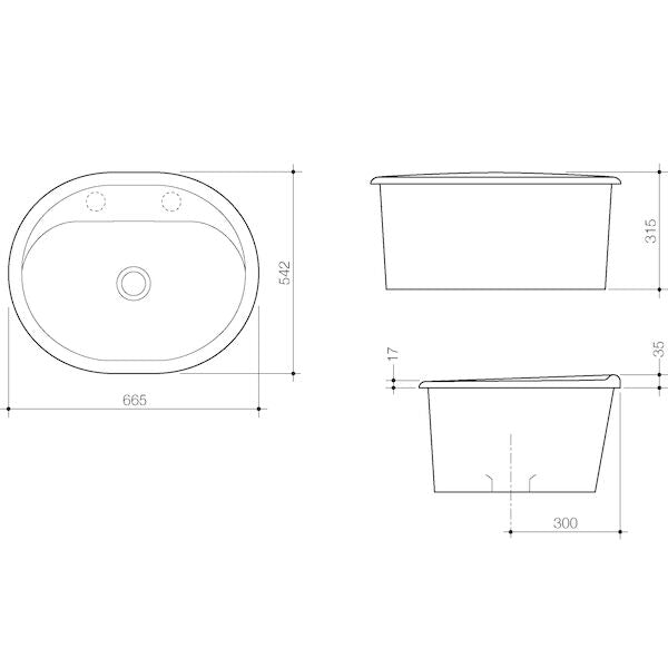 Caroma Metro 35 Utility Basin - 0TH