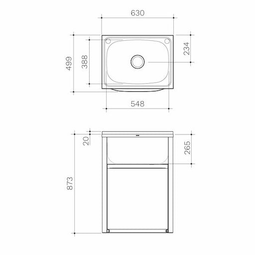 Caroma Eureka 45 Litre Standard T&C - 1TH Left, Concealed By-Pass (Includes one concealed by-pass kit)