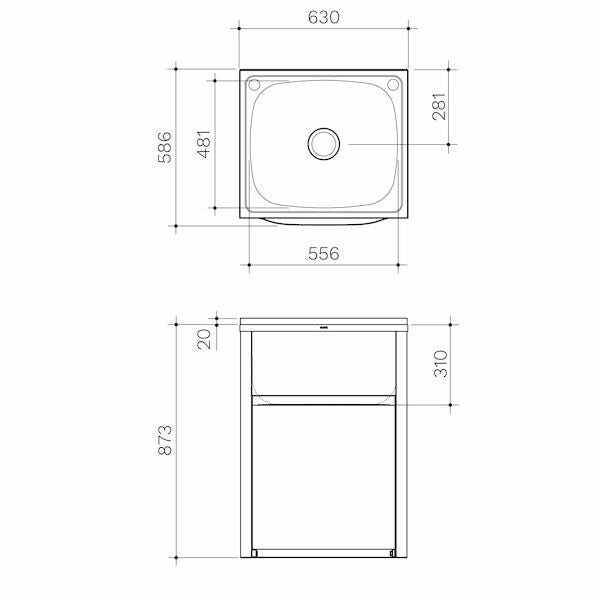 Caroma Eureka 70 Litre Standard T&C, Single By-Pass (Includes one flexible by-pass kit)